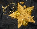 ÃÂ¡hristmas decoration, transparent baubles with gold glitters